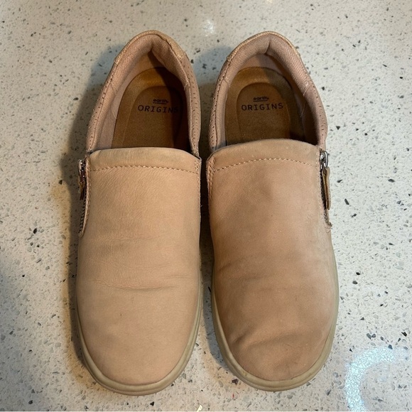 Earth Origins Elsie Pink Leather Slip On Casual Sneaker - Picture 3 of 11